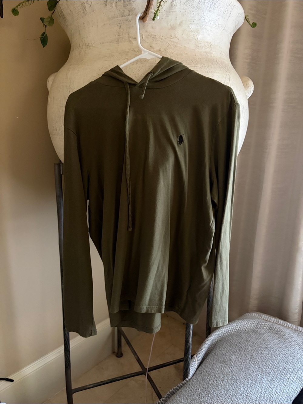 Polo by Ralph Lauren Olive Green Hooded Crewneck Sweater